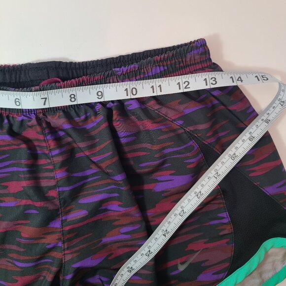 Nike Tempo Dri-FIT Running Shorts – Purple Camo with Teal Trim, Size Small - Picture 4 of 5